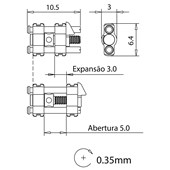 Expansor Unilateral Mini - Abertura 6,5mm - Ref.: 65.05.156